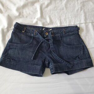 Juicy Couture Size 25" Dark Wash Denim Mini Shorts Y2k